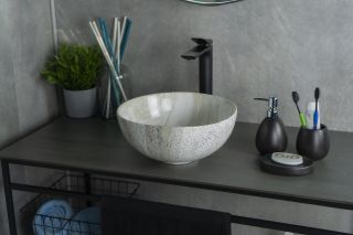 Раковина Gid Mnc487 54435 накладная под камень глянцевая 32x32x14